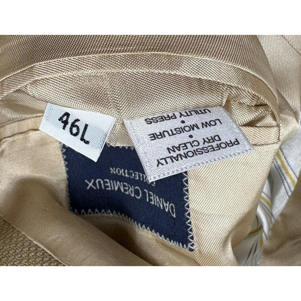 NWT Daniel Cremieux Collections Tan Birdseye Silk/Wool Blazer 46L USA Union Made - Picture 8 of 16
